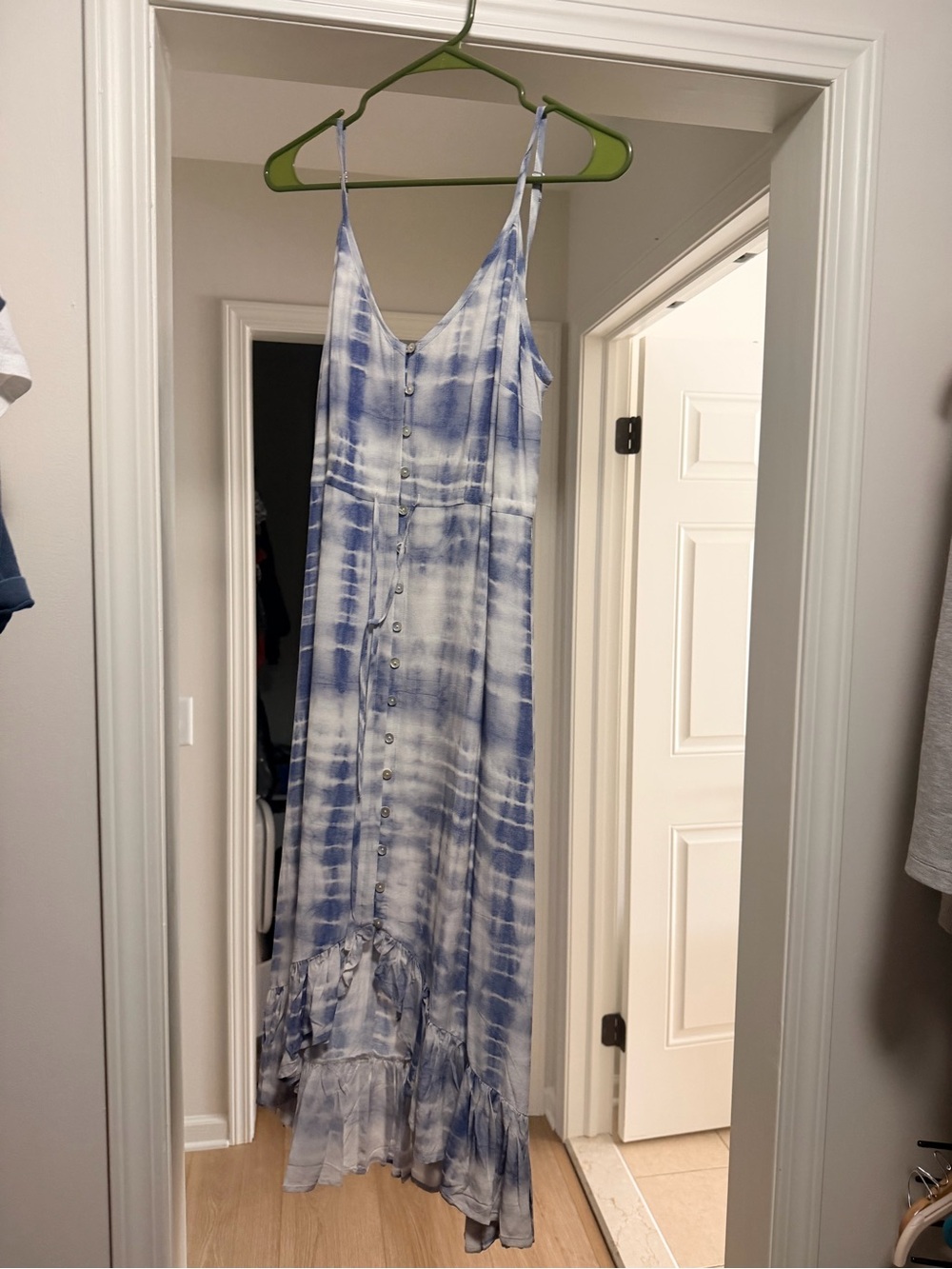 Rails Frida Light Blue and White Tie-Dye Midi Dress - Picture 4 of 7